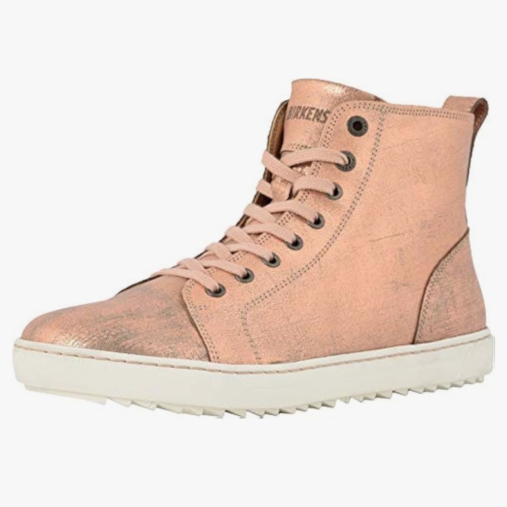 Birkenstock Women's Bartlett High-Top Sneakers Metallic Rose Gold EU 38 US 7 R